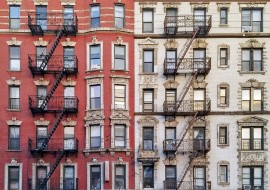 Brick apartment buildings